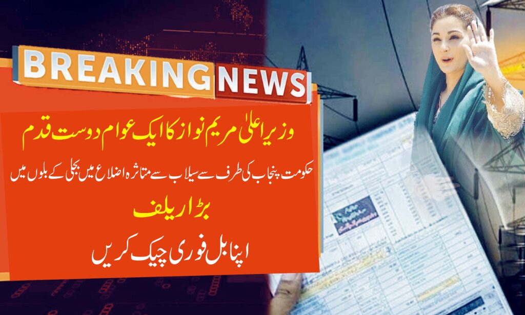 Government Waives Electricity Bills in Flood-Affected District’s Punjab